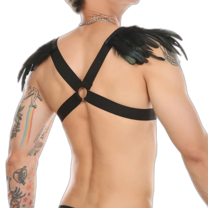 Men's Feather Decorative Harness Strap