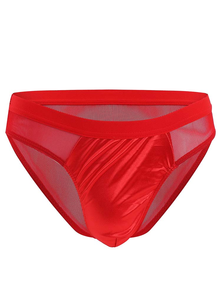 Men's Solid Color Sheer Gauze Briefs