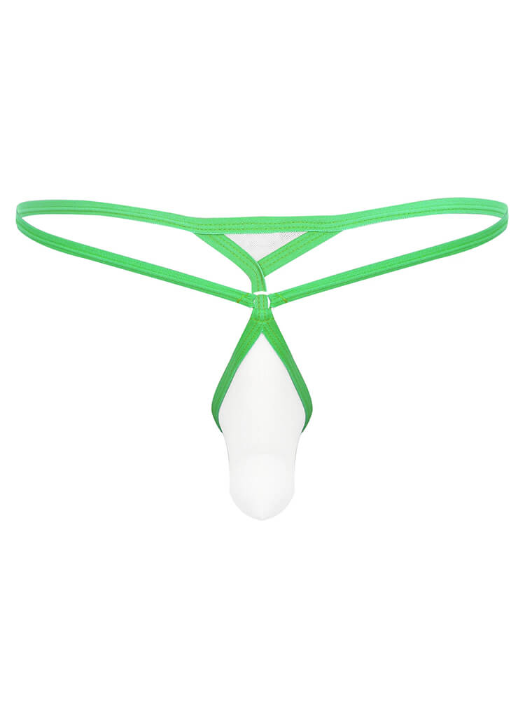 Men's Two-Tone Mesh Stretch Thin Straps Thong
