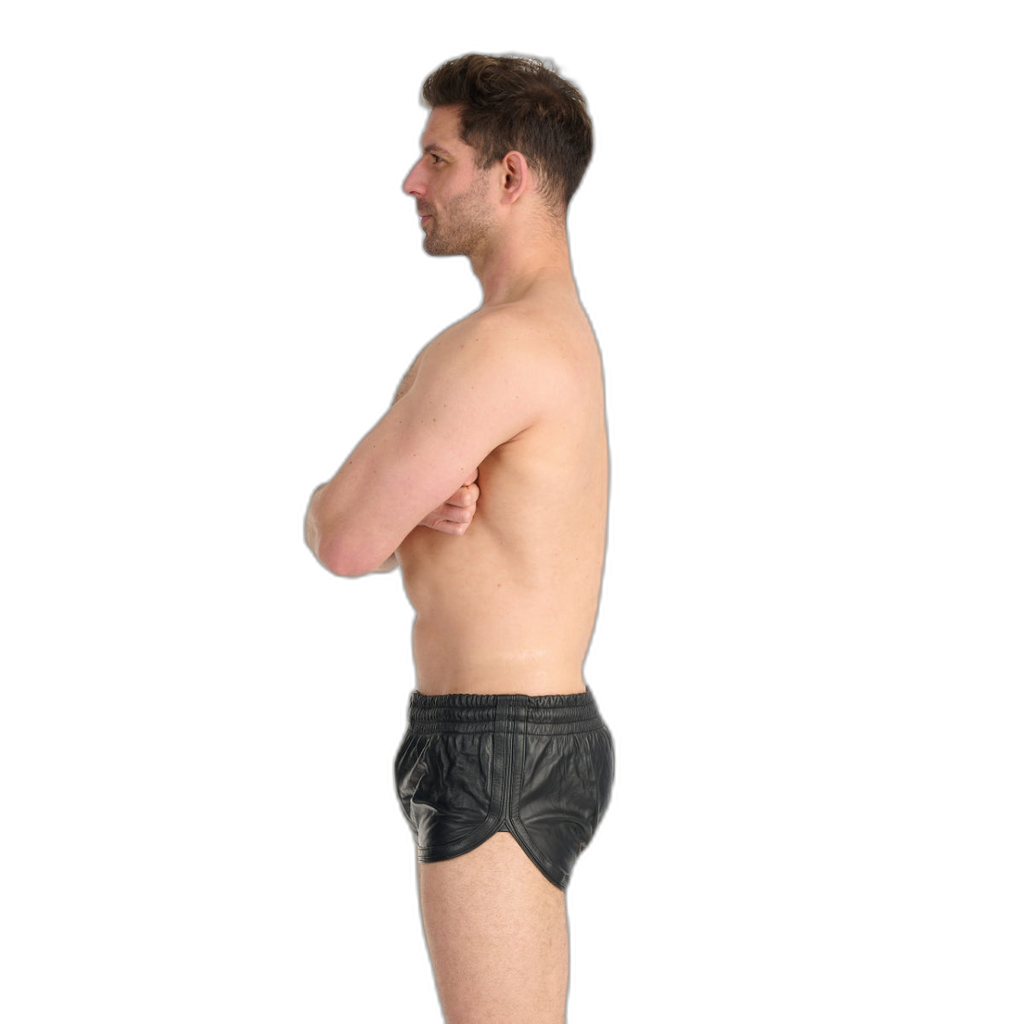 Prowler RED Leather Sports Shorts Black