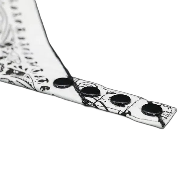 Mr.S Leather Zipper Pocket Neck Hanky - White