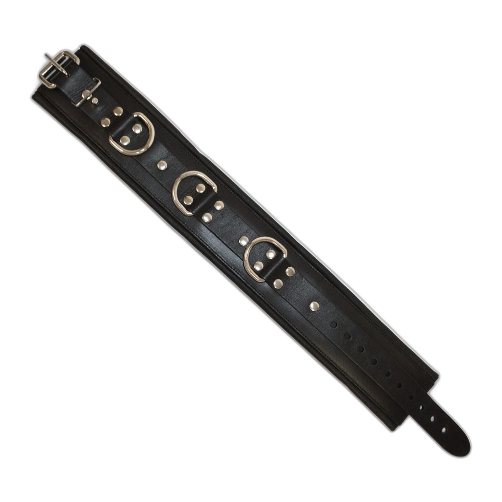 Prowler RED Leather Lockable Collar Black