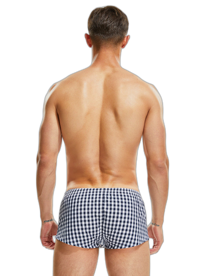 Plaid 100% Cotton Men's Soft Trunks