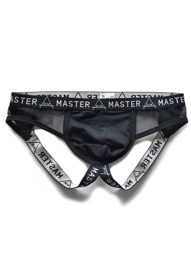 D.M Men's Letters Pattern Low-Rise Jockstrap