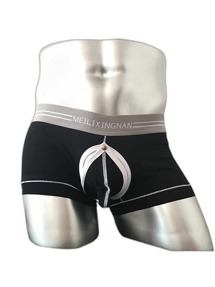 2 Pack Men's Detachable Pouch Breathable Boxer Briefs