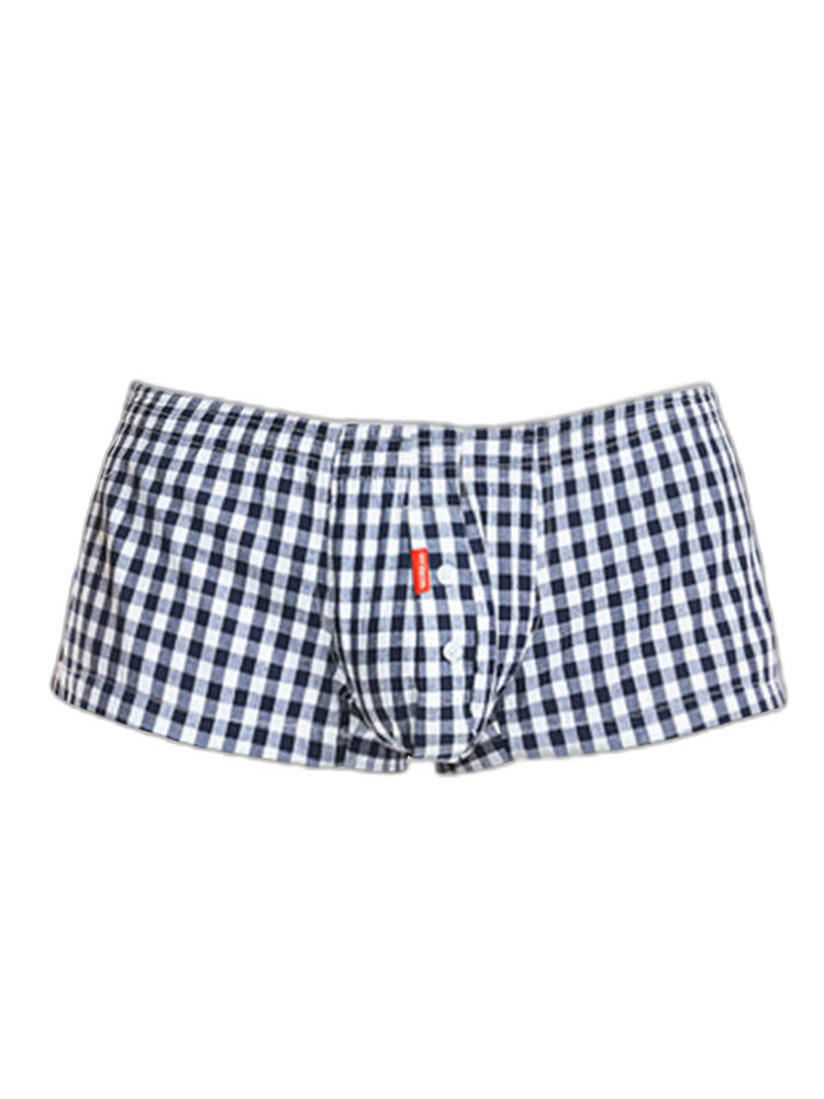 Plaid 100% Cotton Men's Soft Trunks