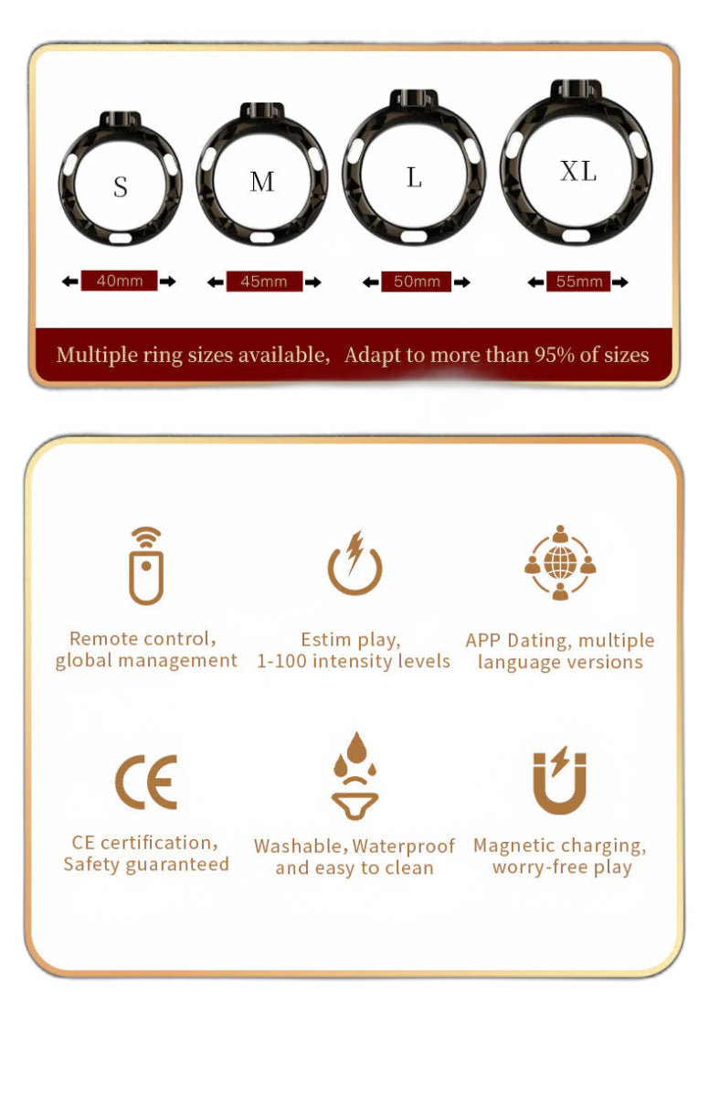 App Controlled Shock Chastity Cage And Key Box Bundle