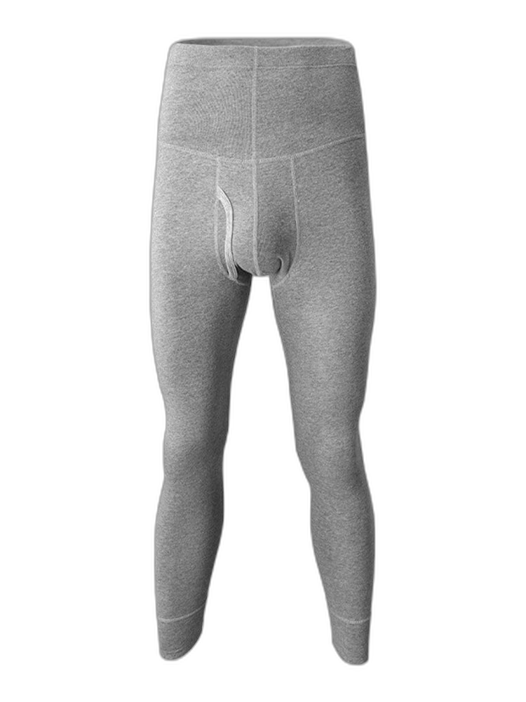 Men's High-rise Cotton Thermal Bottoms With Fly