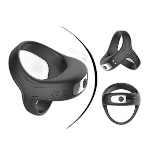 Command Pure Silicone Vibrating Cock Sling Black