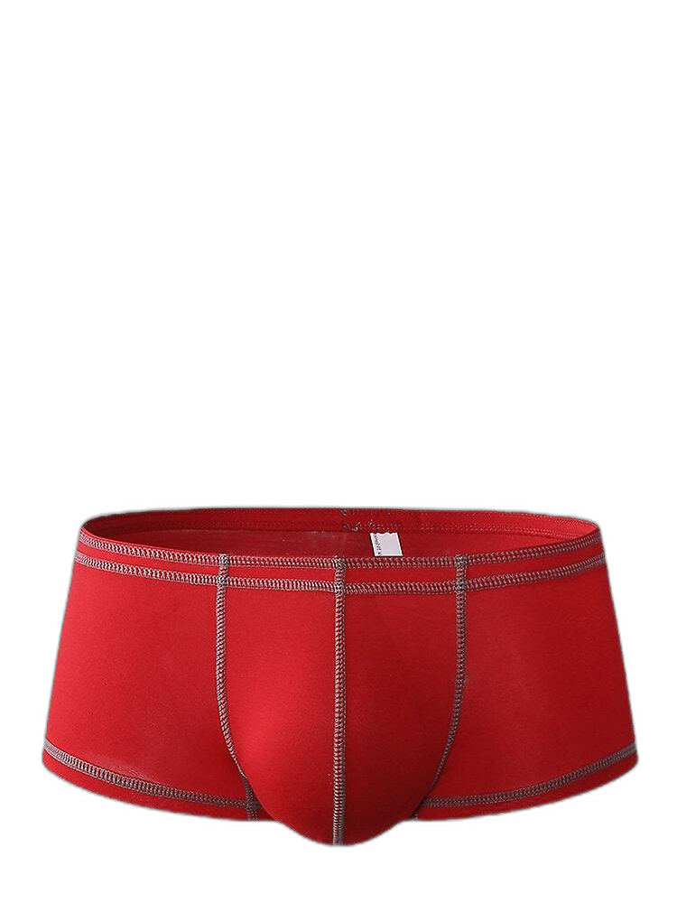 2 Pack Men's Sporty Breathable U Convex Pouch Trunks