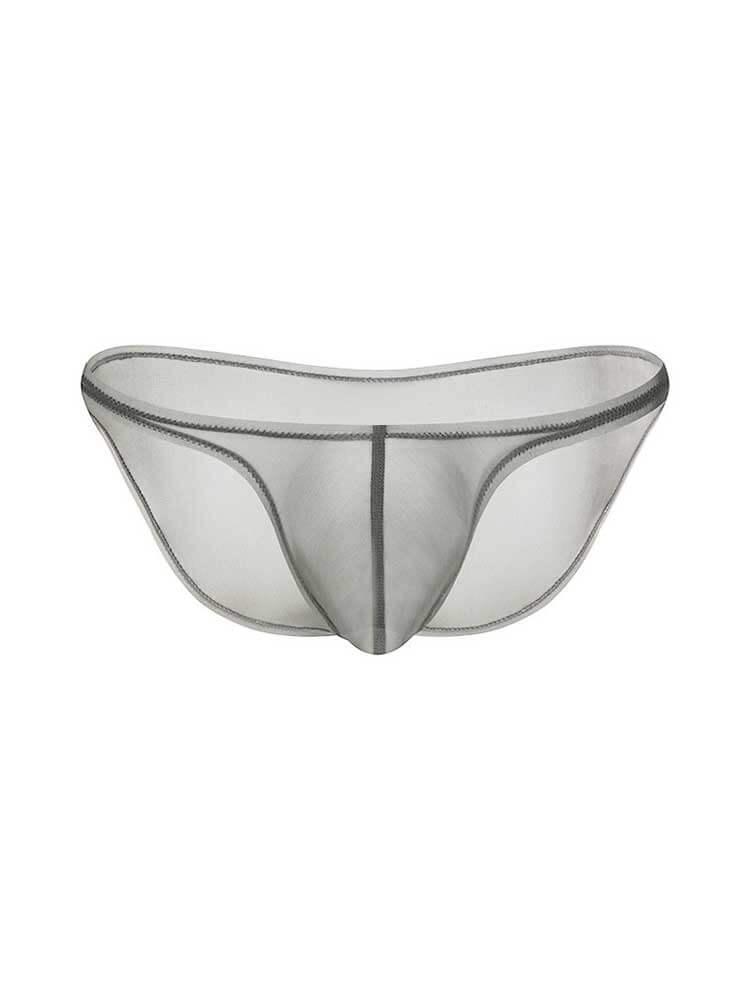 Men's Sexy Sheer Low-Rise Ice Silk Stretch Briefs