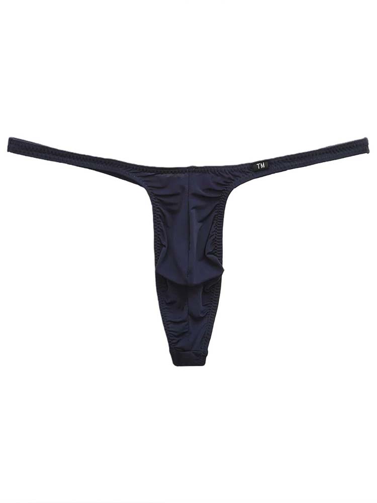Men's Sexy Low Waist Ice Silk Solid Thong