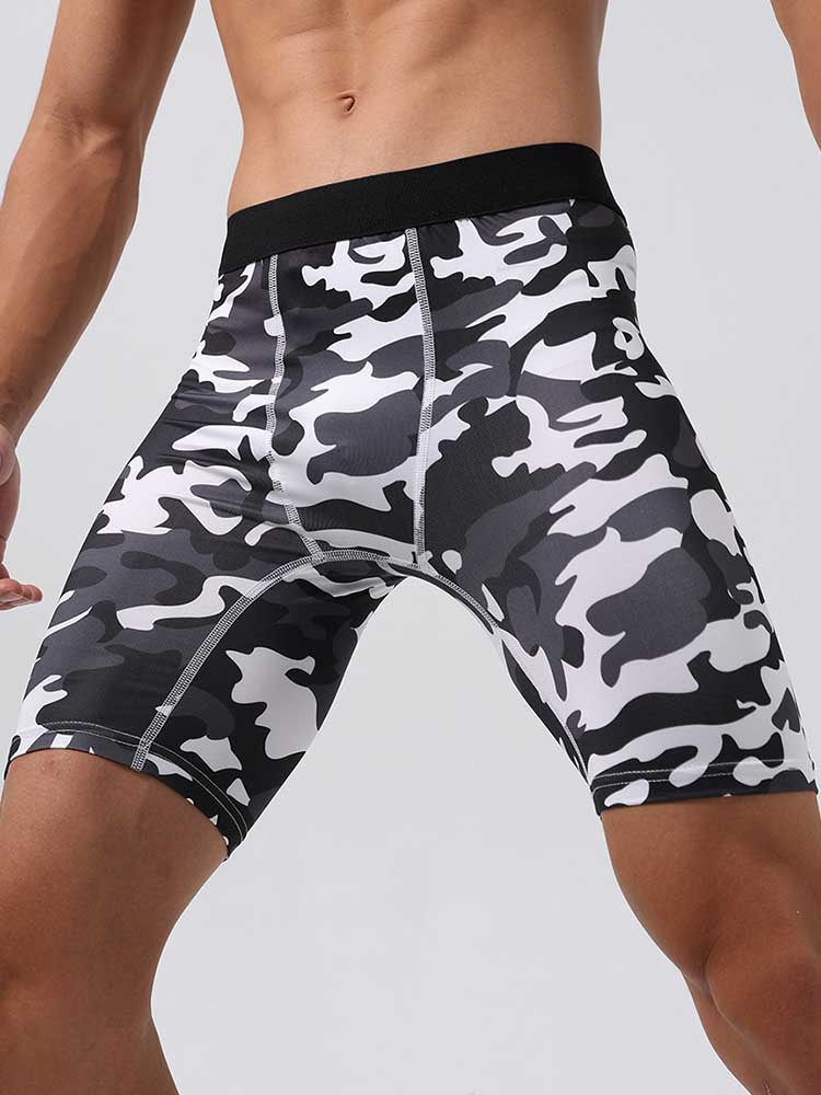 Men's Sports Tight Camouflage Shorts