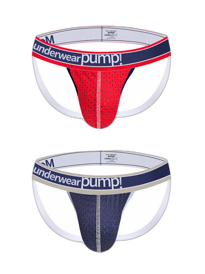 2 Pack Men's Sexy Elastic Waist Micro Mesh Cup Thong