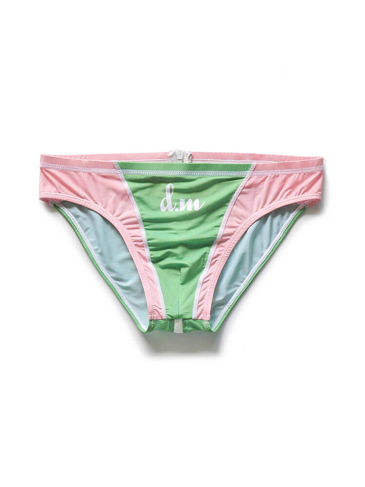 Men's Low-Rise Sexy Color-Block Zip Briefs