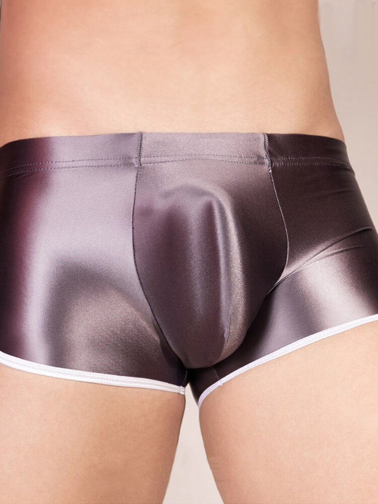 Men's Solid Color High Elastic Boxer Briefs