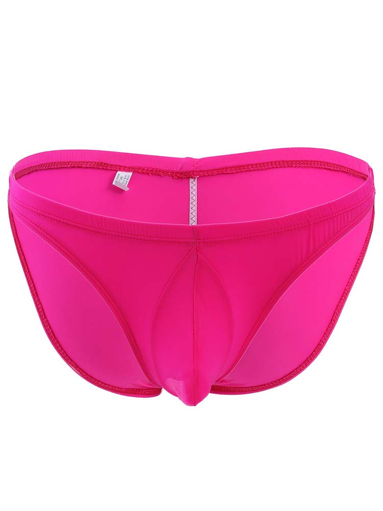 Men's Solid Color Translucent Low Rise Briefs