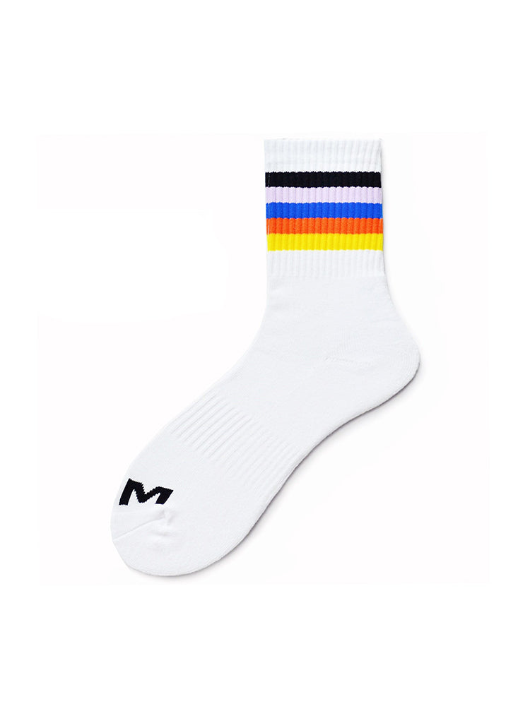 Rainbow Striped Sports Cotton Socks