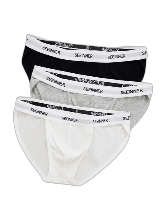 3 Pack Men's Sporty Cut Comfy Waistband Moisture-Wicking Briefs