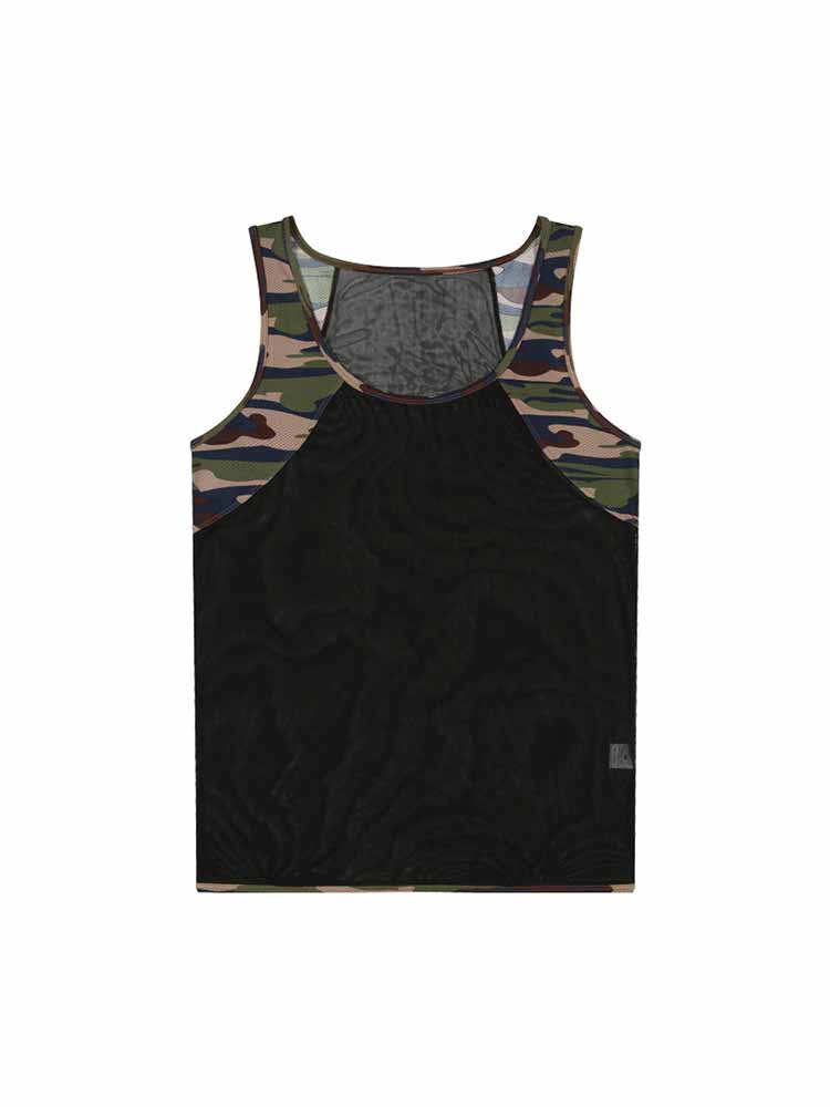 Men's Camouflage Mesh Colorblock Stretch Vest