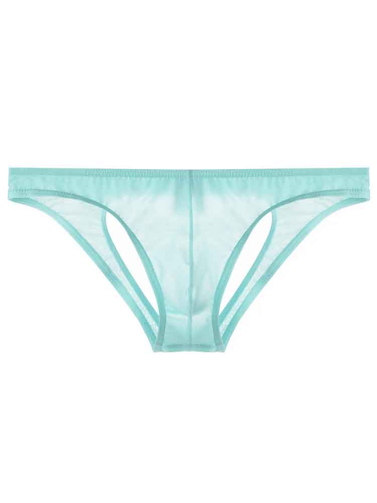 Men's Silk Transparent Low-waist Jockstrap Briefs 
