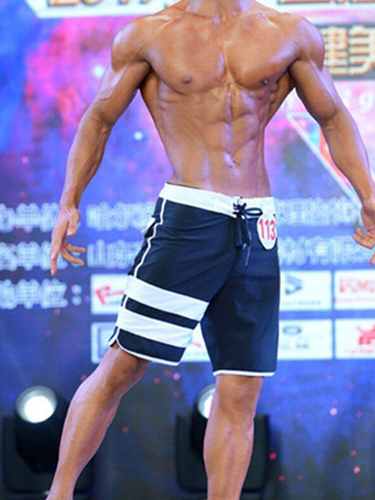 Men's Printed Bodybuilding Beach Drawstring Shorts