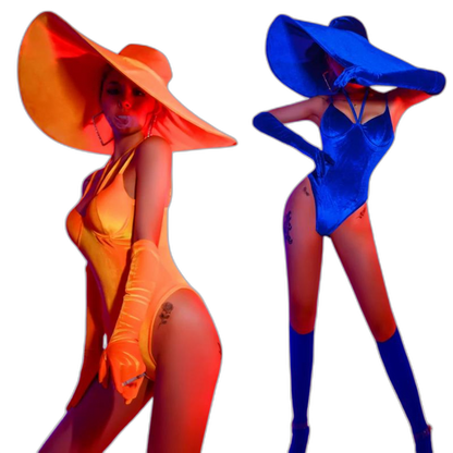 Retro Velvet Pop Diva Bodysuit