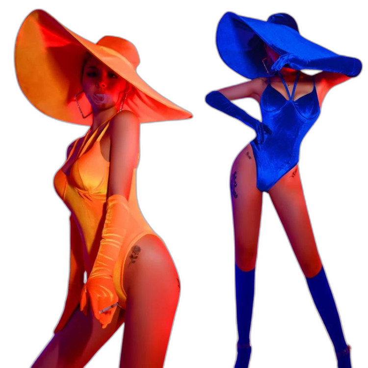 Retro Velvet Pop Diva Bodysuit