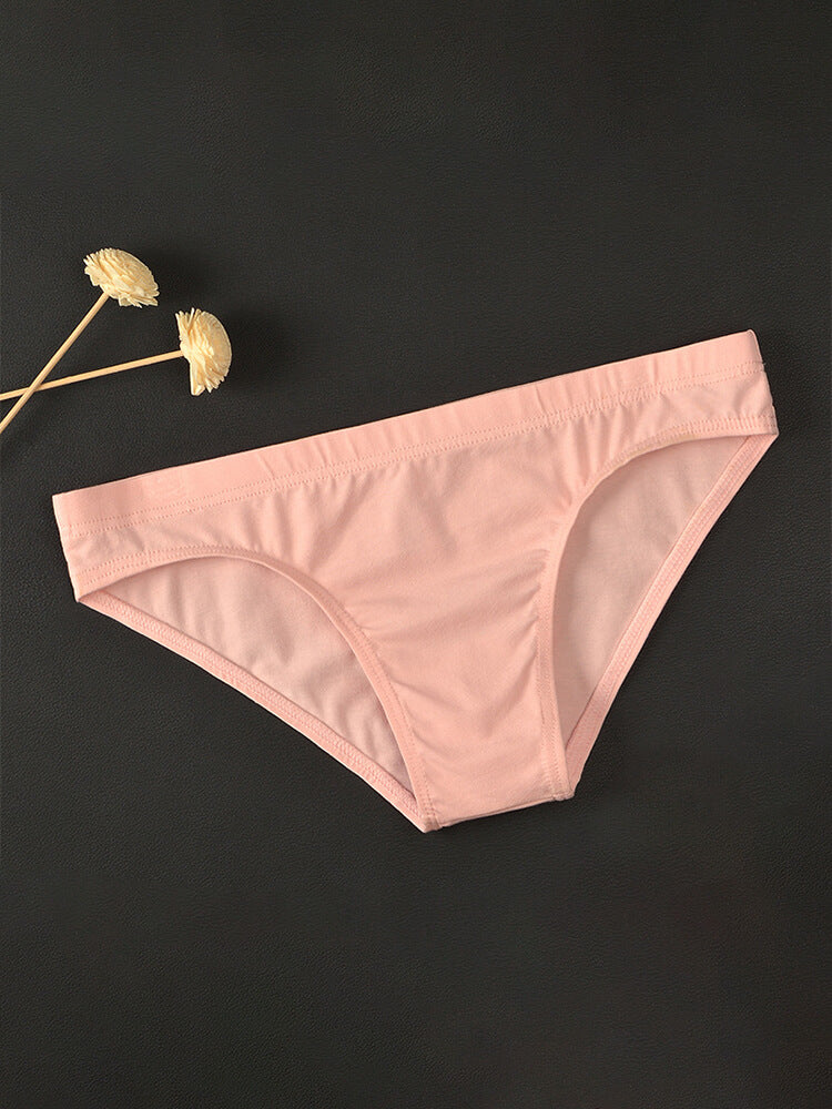 Men's Low-Rise Non-Pouch Tight Solid Color Briefs