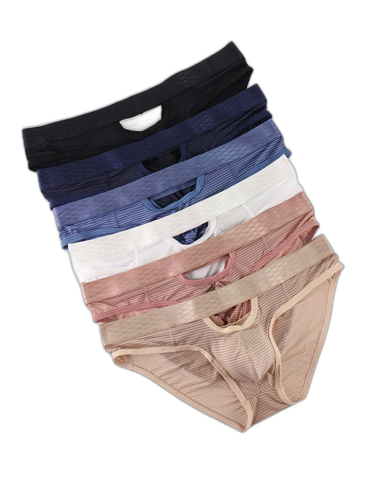 4 Pack Men's Sexy Striped Design Day-Long Comfort Soft-Touch Waistband Bikini