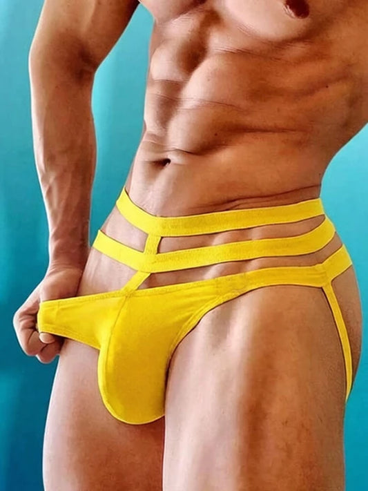 Men's Sexy Low-Rise Cut-Out Seamless Thong