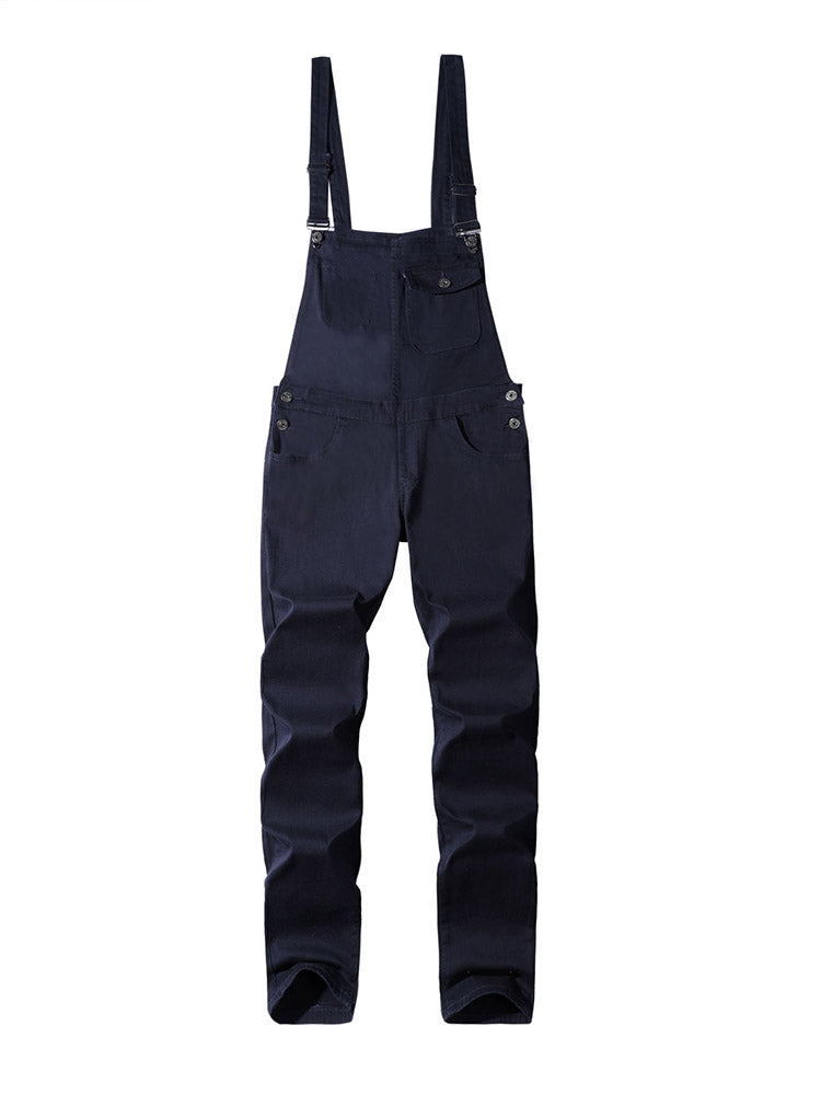 Men's Slimming Solid Color Overall Romper