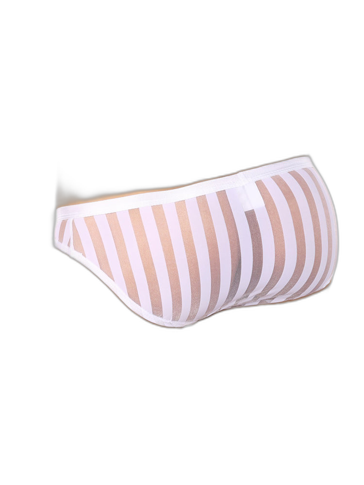 3 Pack Men's Sexy Striped Sheer Mesh Bikini