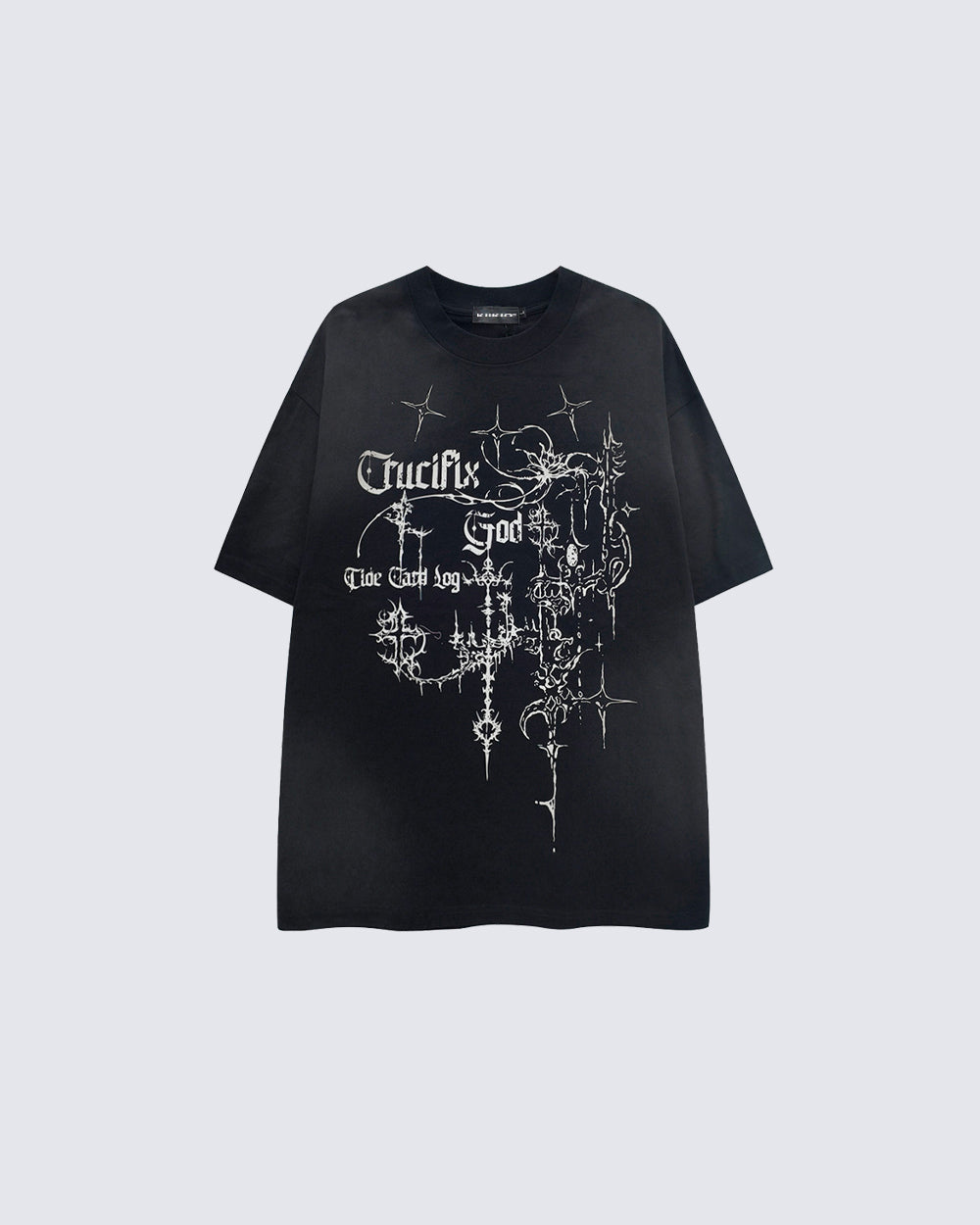 KIIKIO Gothic Gradient Cross Graphic Oversized Tee