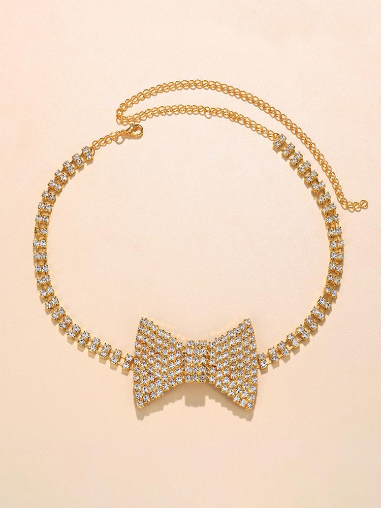 Rhinestone Bow Tie Collar