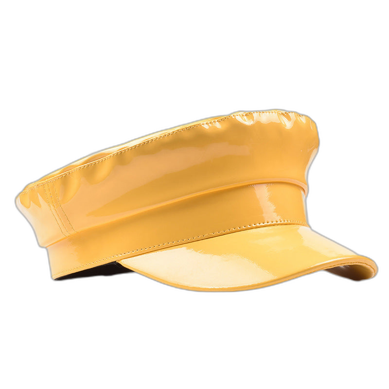 Patent Leather Biker Cap