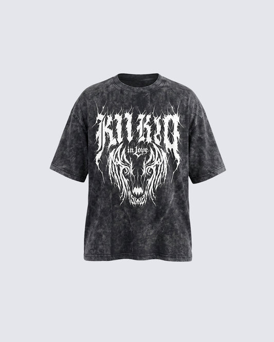 American Retro Distressed Skull Print T-Shirt
