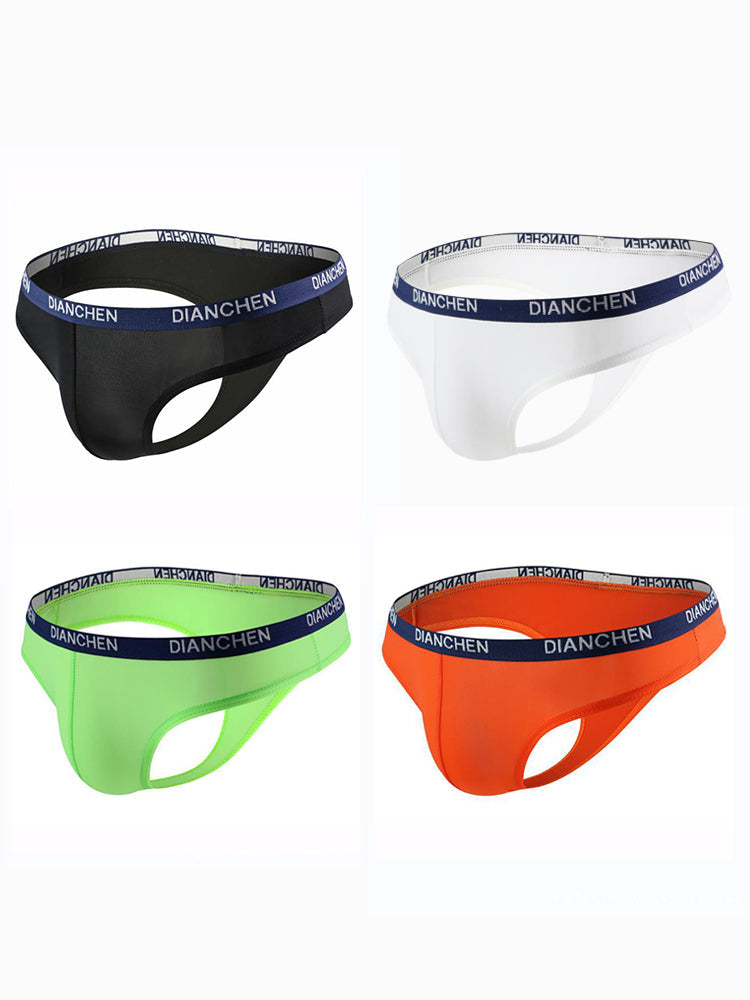 4 Pack Men's Sexy Comfortable Ice Silk Breathable Thong