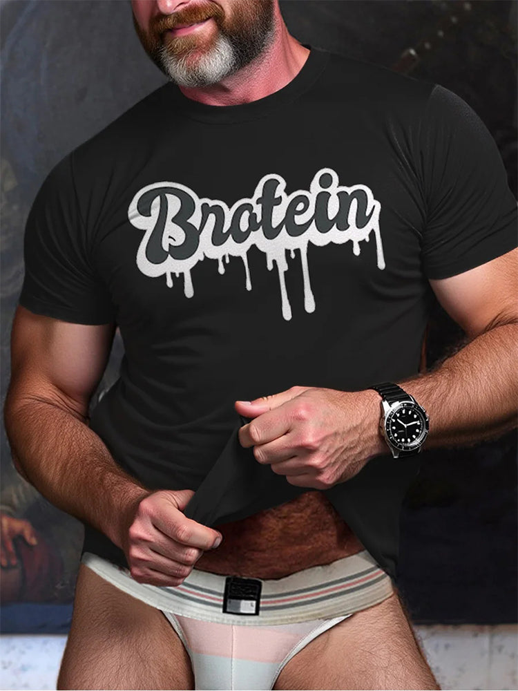 Men's Brotein Print Gay Pride T-Shirt