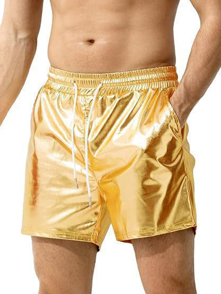 Men's Shiny Leather Shorts 