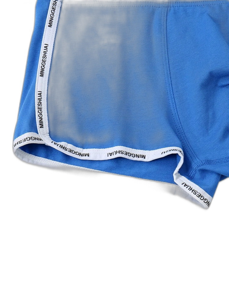 Men’s Letter Trim Applique Cotton Trunks
