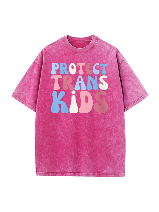 Vintage Washed Protect Trans Kids Cotton T-shirt 
