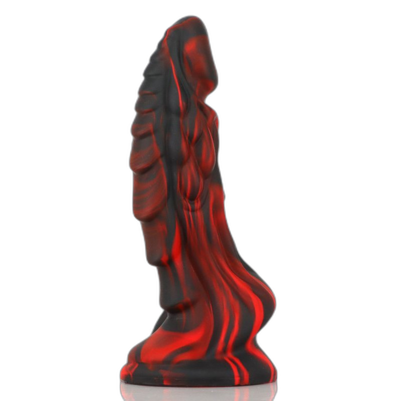 ruff GEAR Fantasy Silicone Red Swirl Dragon Dildo 7.6 Inch