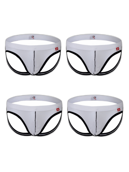 4 Pack Men's Low Waist Sexy Breathable Butt Lifting Stylish Comfortable Jockstrap