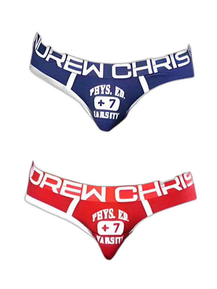 2 Pack Men's Ultra-Soft Printed Low-Rise Sexy Sporty Cut Anti-Chafing Bikini