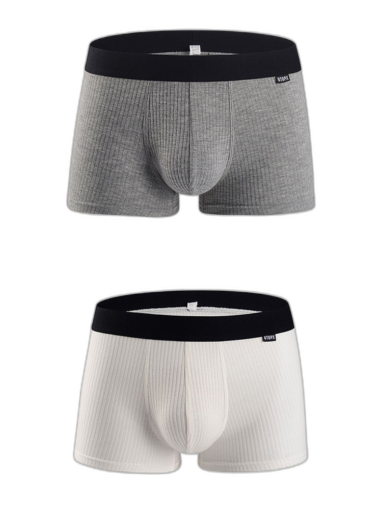 Men's Breathable Threaded Fabric U Convex Trunks