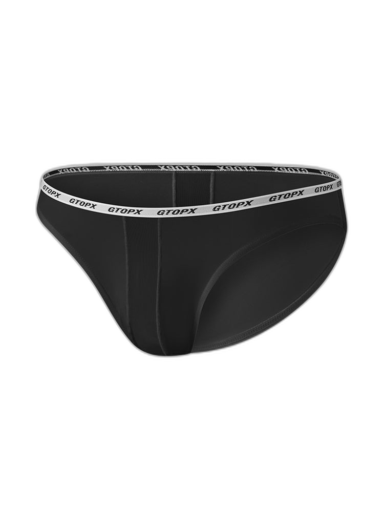 2 Pack Men's Low-Rise Sporty Ice-Silk Bikini with Mesh Front and U-Contour Pouch