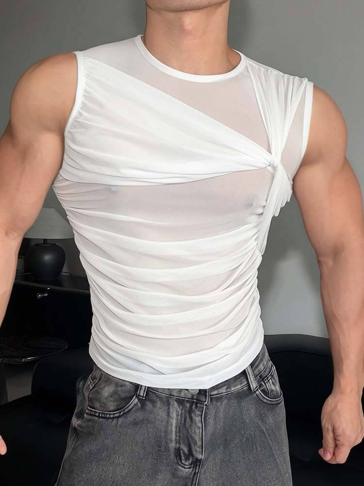 Men's Sheer Mesh Sleeveless Tank Top