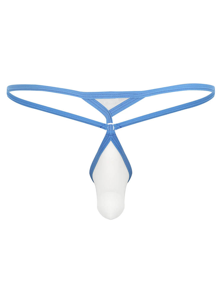 Men's Two-Tone Mesh Stretch Thin Straps Thong