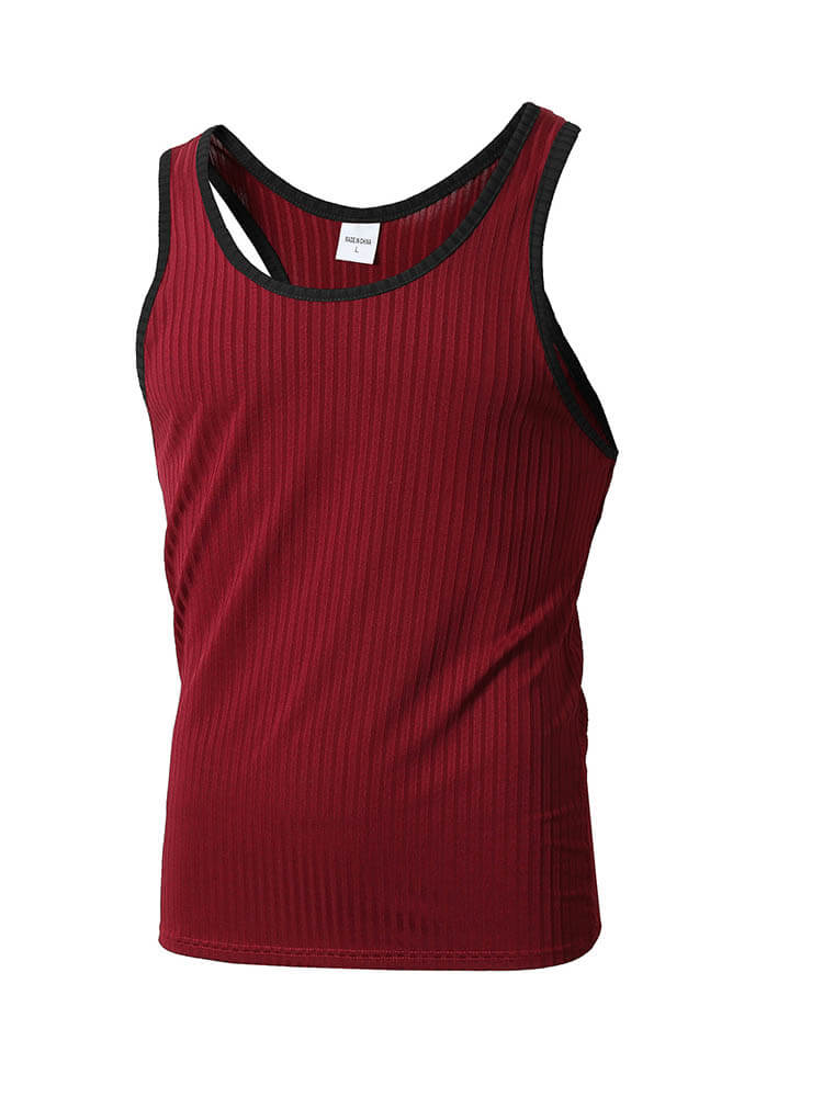 Men's Knitted Vertical Striped Racerback Vest